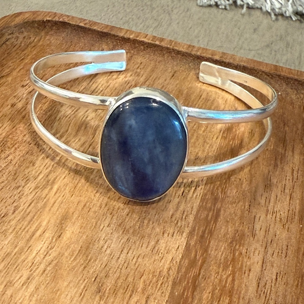 Sterling silver & kyanite cuff